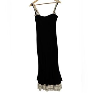 RIHOAS Black Spaghetti Strap Maxi Formal  Dress - Size Small - NWT